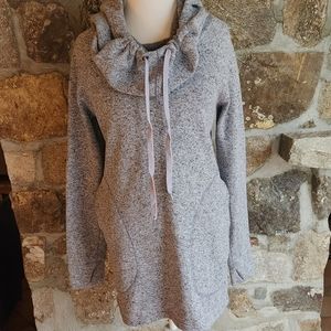 Lola by AFG Tunic Sweatshirt Cowl Neck Hoodie Womens Size Medium.